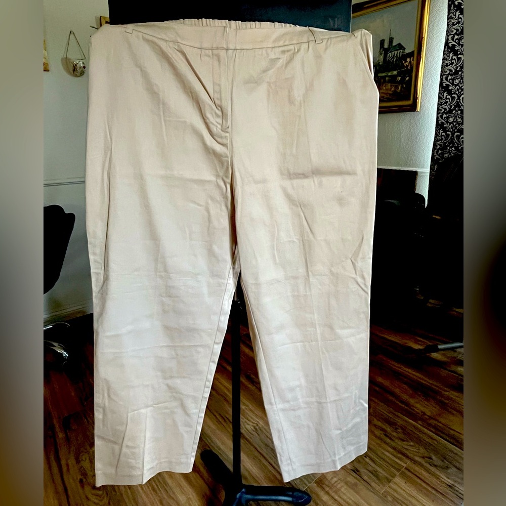 Pantology straight leg stretch khaki pants sz 20W
